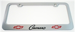 Custom Engraved License Frame, "Camaro" with Bowtie Logos