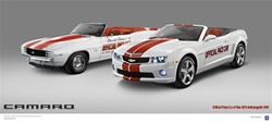 1969 and 2011 Camaro Indy 500 Pace Cars Poster