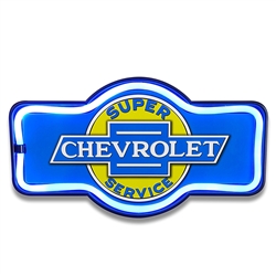 Super Chevrolet Service LED Neon Looking Sign, 17" Marquee Shape