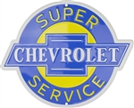 Super Chevrolet Service Die Cut Metal Sign