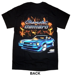 Chevrolet Camaro T-Shirt with Blue Z28 and Flames