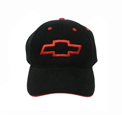 Hat, Baseball Cap, Red Bowtie on Black