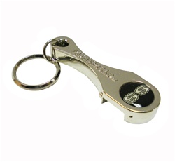 Key Chain, SS Connecting Rod Bottle Opener with White SS