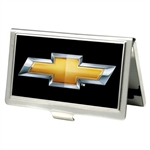 Chevy Bowtie Business Card Holder, Black / Gold