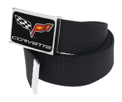 Corvette C6 Clothing Belt, Black Webbing