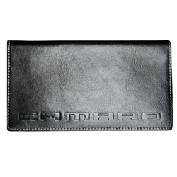 Checkbook Cover, Camaro Black Leather