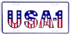 Red, White, and Blue USA-1 Stars and Stripes License Plate Tag