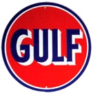 Gulf Fuel Metal Sign, 12 Inch