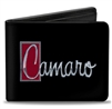 Image if a 2nd Gen Camaro Bi-Fold Leather Wallet, Black