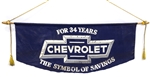 image of Vintage 1945 Chevrolet For 34 Years The Symbol of Savings Showroom Banner