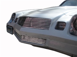 1980 - 1981 Camaro Billet Aluminum Grilles Replacement Set, Upper and Lower, Polished Face with Black Inner Details