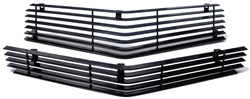 1980 - 1981 Camaro Billet Aluminum Grilles Replacement Set, Upper and Lower, All Black