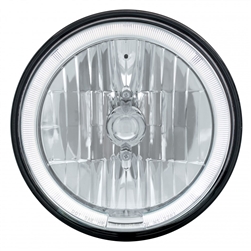 1967 - 1981 Camaro 7" Crystal Headlight with White LED Halo Ring Headlamp with 9007 Halogen Bulb, Sold Individually