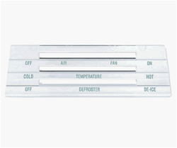 1967 Heater Control Panel Lens - Without Air Conditioning