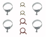 1967 - 1968 Camaro Heater Hose and Radiator Hose Clamps Set, 8 Pieces