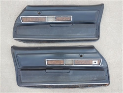 1970 - 1971 Camaro Deluxe Interior Woodgrain Door Panels, Pair GM Used