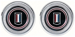 1974 - 1979 Camaro Door Panel Emblems Window Crank Block Offs, Camaro Badge, Pair