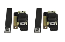 1975 - 1981 Camaro FRONT 3-Point Retractable Seat Belts Set with Color Choice & OE STYLE GM Push Buttons