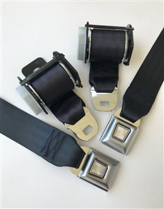 1974 - 1981 Camaro REAR 2-Point Retractable Seat Belts Set with Color Choice & Plain Push Buttons