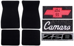 1975 Camaro Floor Mats Set, Custom Carpeted with Choice of Logos and Colors