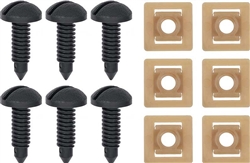 1982 - 1992 Black Camaro Interior Rear Hatch Cargo Trim Panel Screw and Plastic Nut Kit, 12 Piece Set