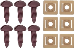 1982 - 1992 Maroon Red Camaro Interior Rear Hatch Cargo Trim Panel Screw and Plastic Nut Kit, 12 Piece Set