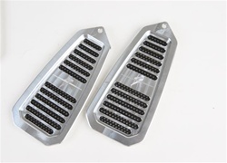 1968 - 1969 Door Jamb Air Vent Louvers, Billet Aluminum, Choice of Finish, Solid Center Bar, Pair