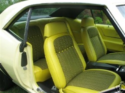 1969 Yellow Houndstooth Seat Cover Set Front and Rear