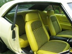 1969 Yellow Houndstooth Seat Covers Fronts Buckets Only