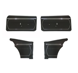 1969 Front and Rear Standard Interior Coupe Door Panel Set Pre-Assembled