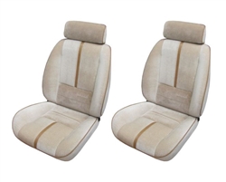1988 - 1992 Camaro Deluxe Front Seat Covers Set with CAMARO Embroidery and Accent Strip