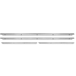 1967 Camaro Door Panel Moldings Set, Deluxe Interior, Front and Rear Upper, Chrome Stainless OE Style