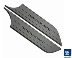 2010 - 2014 Camaro Door Panel Kick Cover Plates Set, Billet Black, Pair