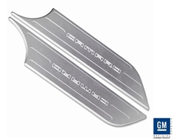 2010 - 2014 Camaro Door Panel Kick Cover Plates Set, Billet Chrome, Pair