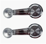 1967 - 1981 Window Crank Handles with Clear Knobs, Pair
