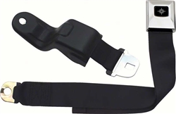 1968 - 1969 Camaro Front Deluxe Seat Belt with Black and Silver Starburst Push Button, Each