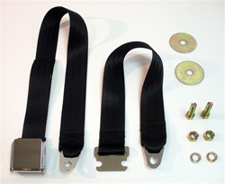 Chrome Lift Latch Replacement Seat Belt with Hardware, Choice of Color, Each