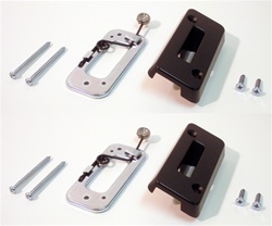 1969 Headrest Lock and Adjust Bracket Set, Black