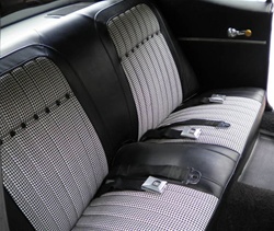 1969 Camaro Black Houndstooth Rear Back Seat Covers Set