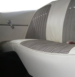 1969 Camaro Ivory White Houndstooth Rear Back Seat Covers Set