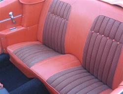 1969 Camaro Orange Houndstooth Rear Back Seat Covers Set