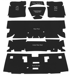 1970 - 1981 Floor Carpet Heat and Sound Deadening Set, OE Style Die Cut Material