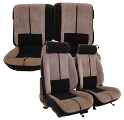 1988 - 1992 Camaro Deluxe Seat Covers Set, Front and Rear Solid, Encore Velour and Madrid Velour