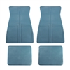 1973 - 1981 Camaro OE Style Rubber Floor Mats Set with GM Logo, Front and Rear, Light Blue