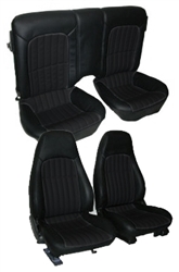 1997 - 2002 Seat Covers Set (Replacement Upholstery), Standard Base Model, Front and Rear, Solid Rear, Hampton Leatherette Grain Vinyl with Perforated Inserts, Choice of Colors