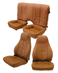 1993 - 1996 Seat Covers Set (Replacement Upholstery), Deluxe, Front and Rear, Solid Rear, Hampton Leatherette Grain Vinyl, Choice of Colors