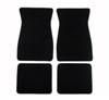 1970 - 1981 Black Front and Rear Floor Mats Set, Carpeted with Grippers, CUT PILE MATERIAL