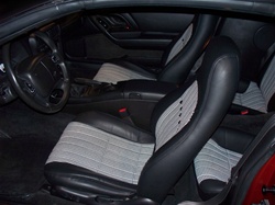 1997 - 2002 Camaro Houndstooth Front and Rear Seat Cover Upholstery Set, Choose Black or White