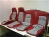 1997 - 2002 Camaro Houndstooth Front and Rear Seat Cover Upholstery Set, Red Vinyl with Black & White Cloth Inserts