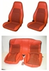 1997 - 2002 Camaro Houndstooth Front and Rear Seat Cover Upholstery Set, Orange Vinyl with Black & Orange Cloth Inserts